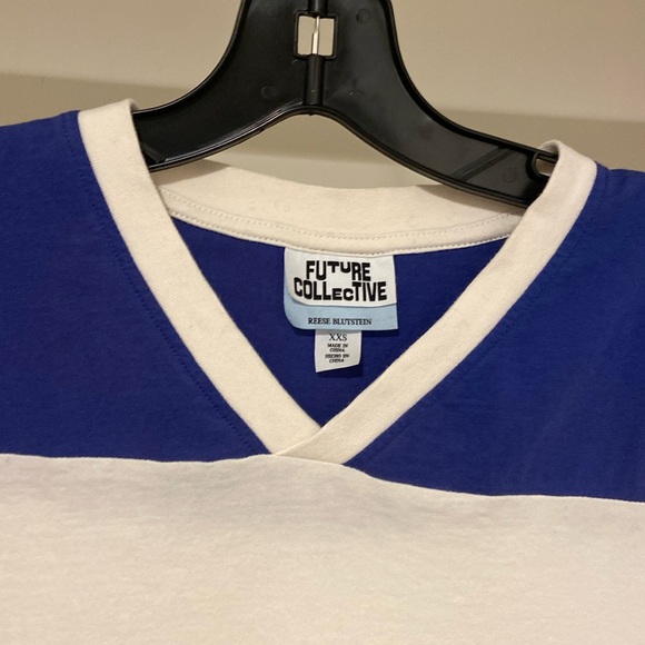 FUTURE COLLECTIVE NWT jersey t-shirt -blue/white -xxsmall -Reese Blutstein - Picture 7 of 7